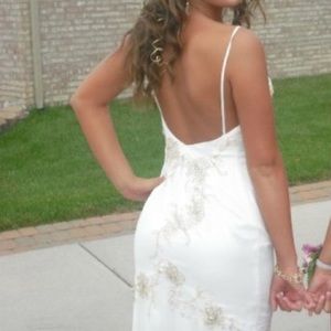 Beaded Gold & White Gown